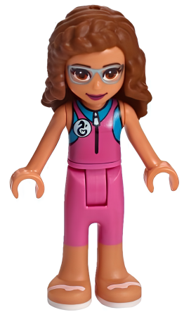 Минифигурка Lego Friends Olivia (Nougat) - Dark Pink Wetsuit frnd316 U